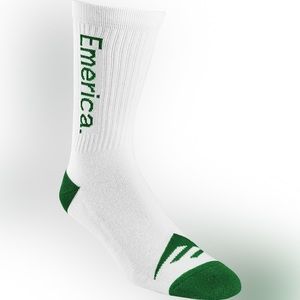 NWT Emerica. Pure crew socks white - green
